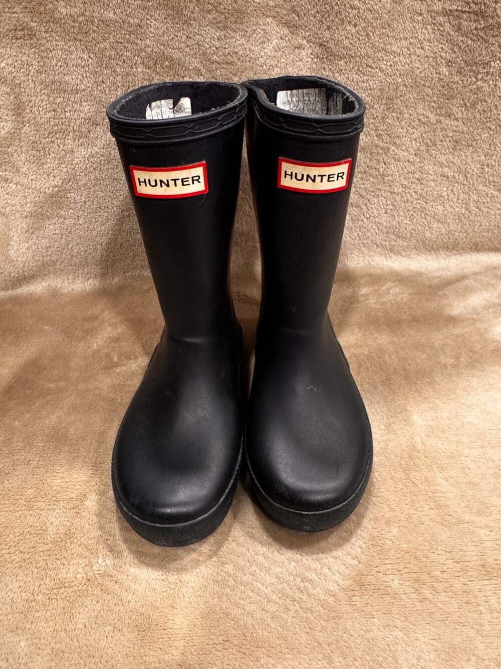 Hunter Kids First Classic Black Waterproof Rain Boots US 10B/11G EU 27